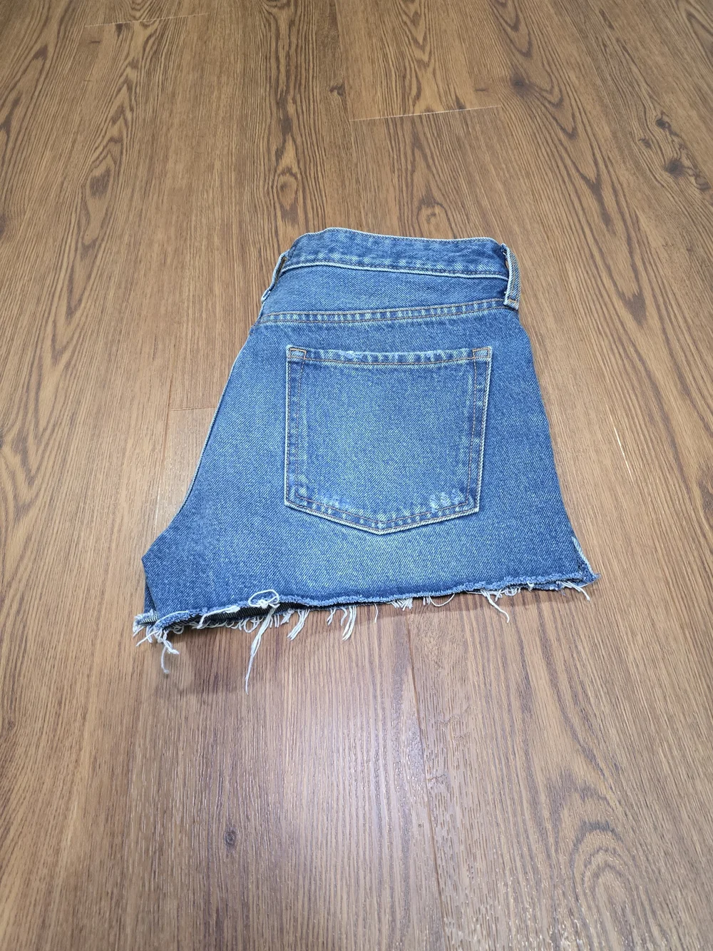 Abercrombie & Fitch Blue Distressed Denim Short Shorts